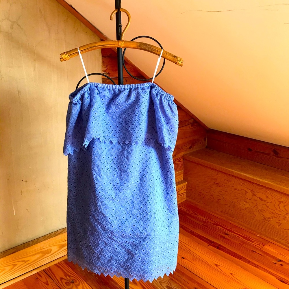Kensie Periwinkle Blue Eyelet Dress, NWT, M